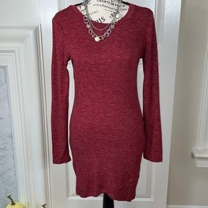 NWOT Listicle Heather Brick Red Long Sleeve T-Shirt Dress
